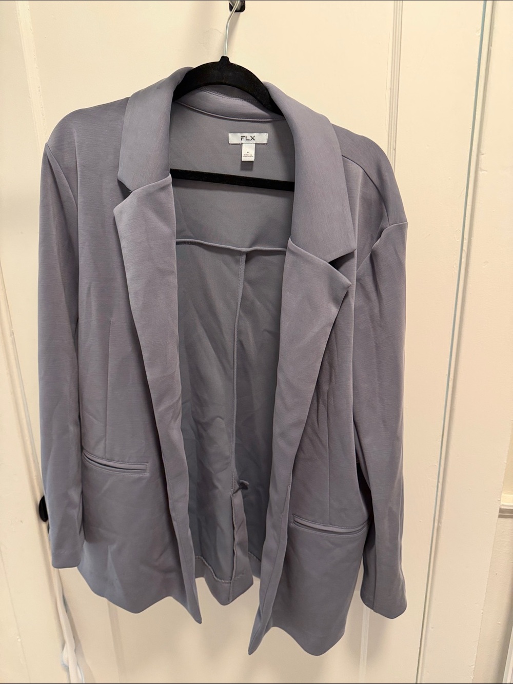 FLX Women's Blue Gray Open-Front Blazer